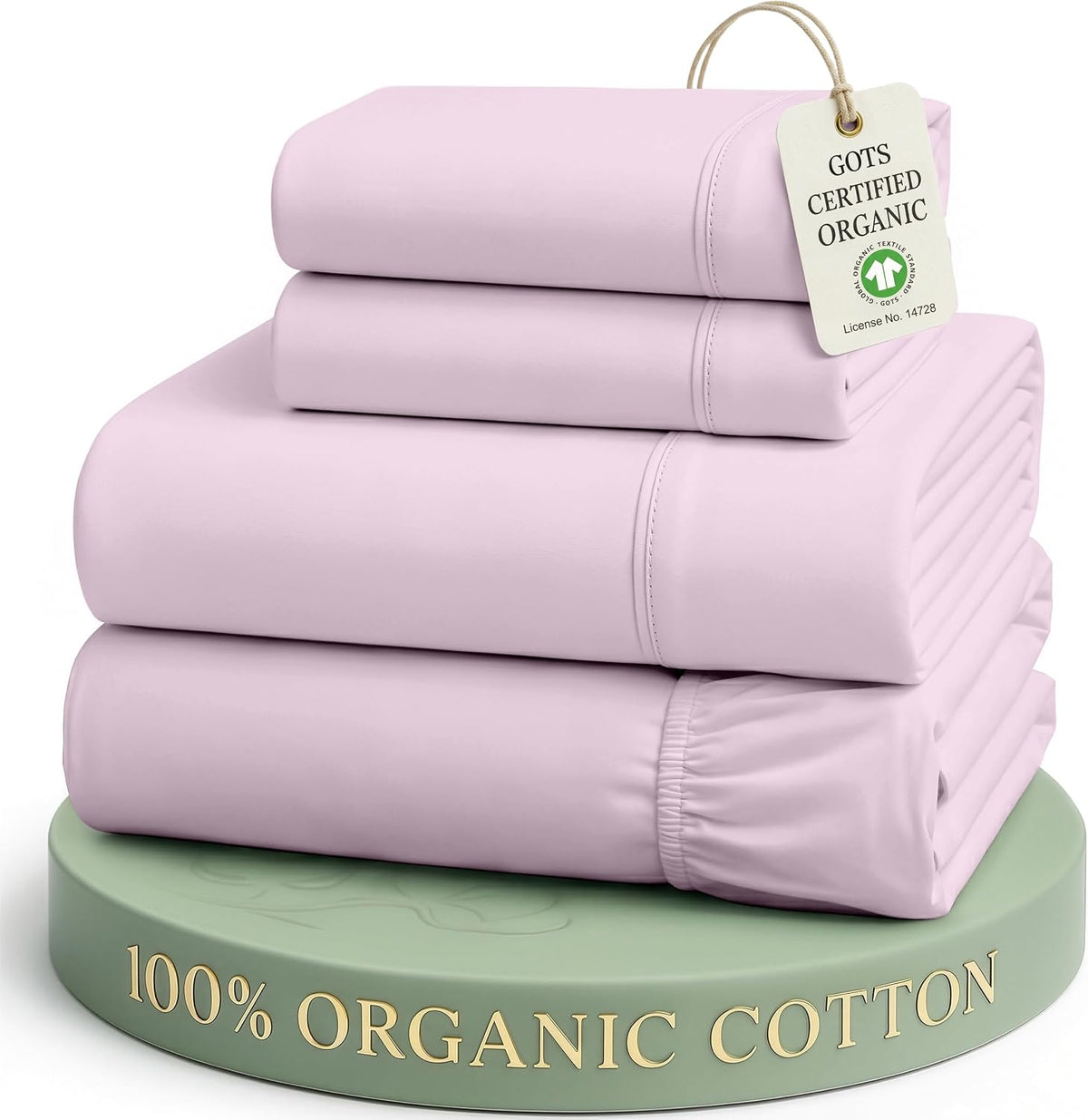 LANE LINEN California King Sheets 100% Organic Cotton 4pc Percale - White