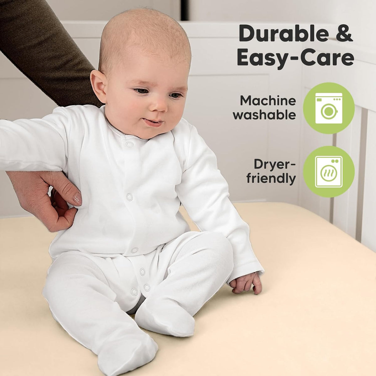 KeaBabies 2pk Organic Cotton Crib Sheets for Boys Girls 52x28, ABC Land Sky