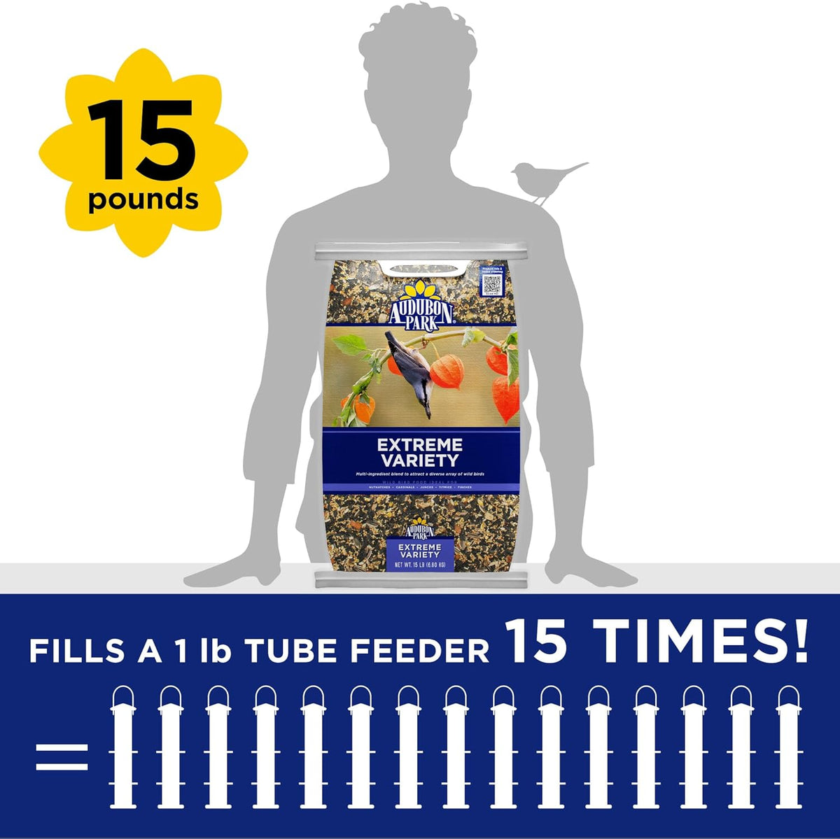 Audubon Park Extreme Variety Wild Bird Seed for Outside Feeders, 15-lb. Bag Father Jim Norris notebooks