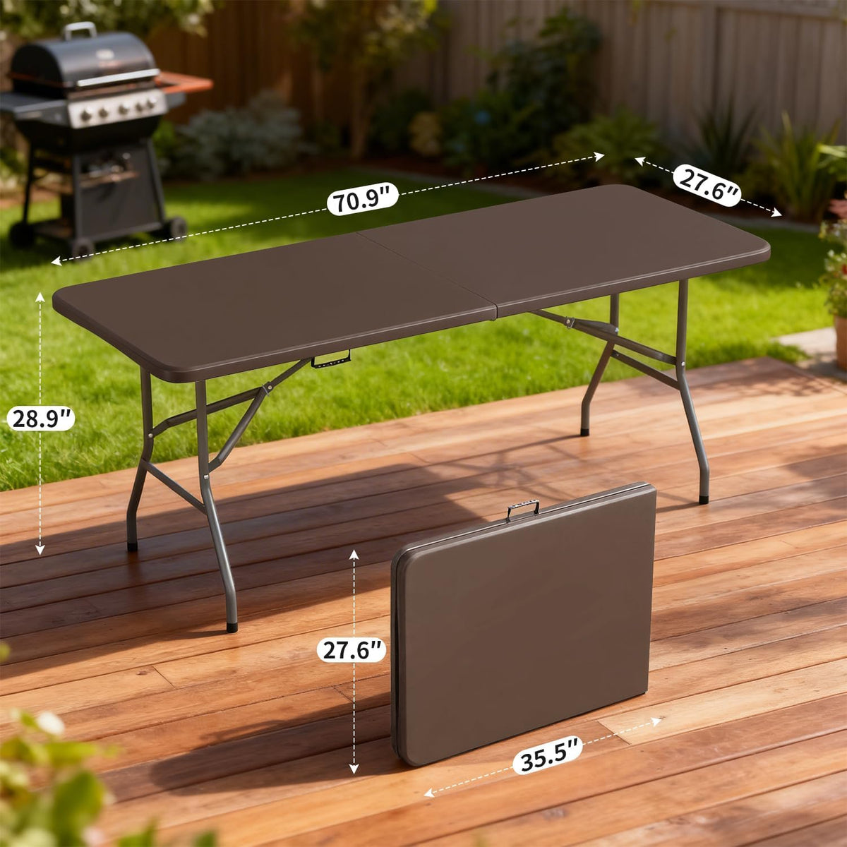 BestOffice | 6FT Folding Table | Black | Portable Plastic Table Father Jim Norris notebooks