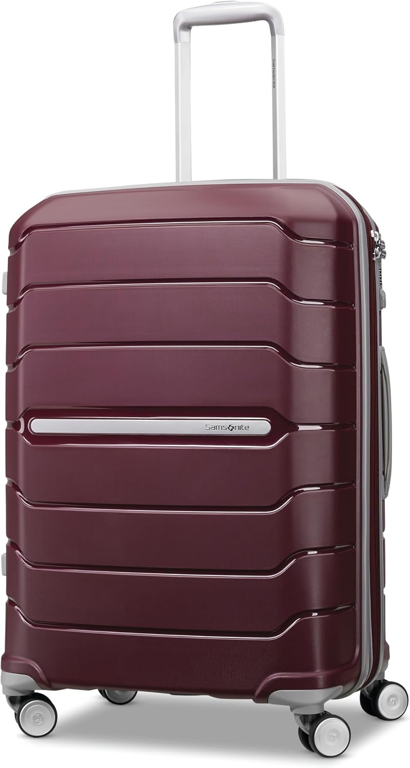 Samsonite Freeform Medium Luggage with Dual 360° Spinner Wheels - Checked Suitcase - TSA Lock, Airline-Approved - Lightweight Durable Polypropylene Expandable Hardshell - Amethyst Purple