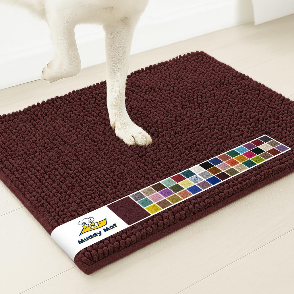 Muddy Mat® | Super Water Absorbent Door Mat Indoor, Microfiber Quick Dry Chenille Entryway Rug, Slip Resistant Front Door Mat, Indoor Mats for Entryway, Machine Washable Pet Rug, Grey 28"x18" Father Jim Norris notebooks