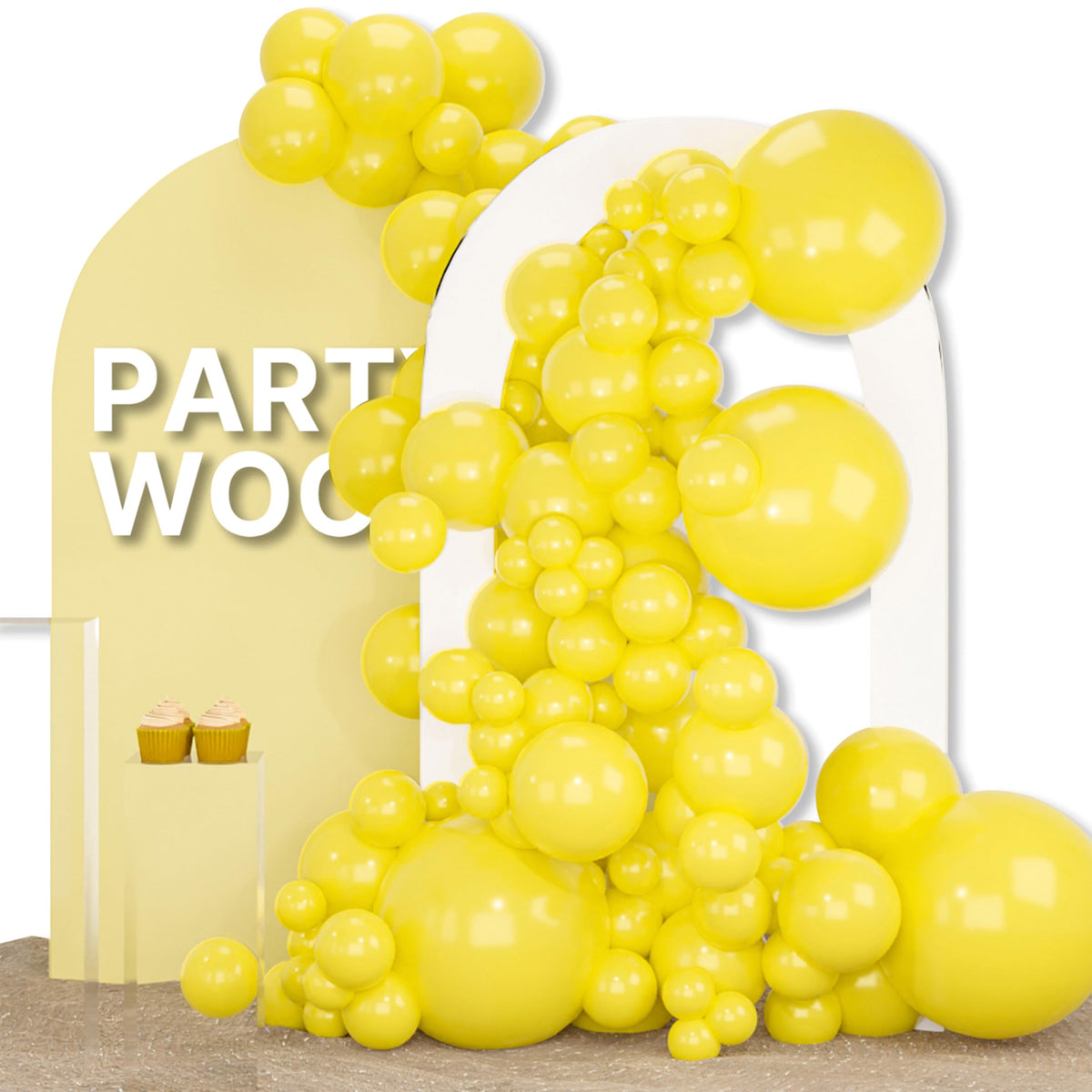 PartyWoo Assorted Colors Rainbow Balloons 50pcs Multicolor Colorful Color