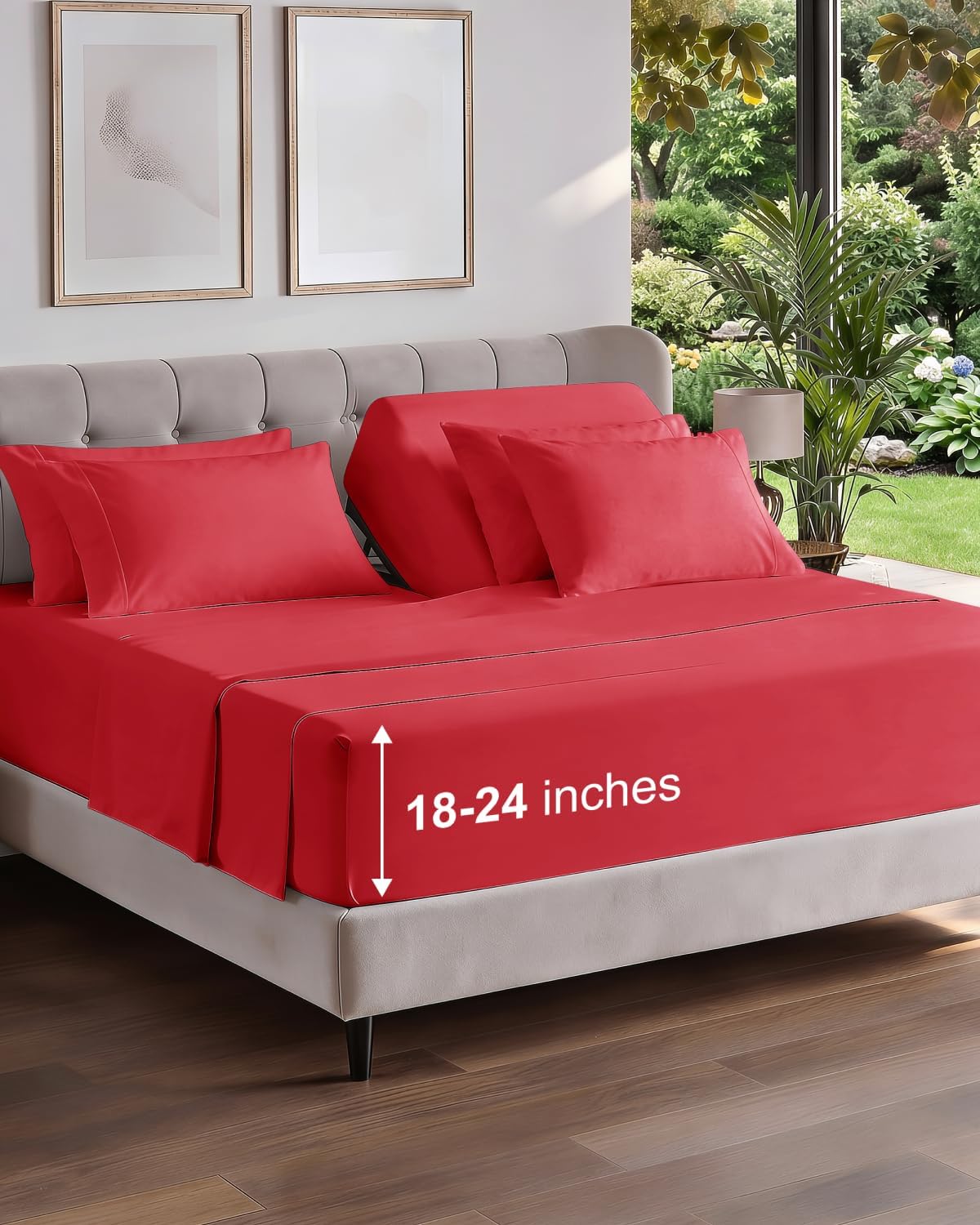 CGK Extra Deep Twin XL Sheet Set - 4pc College Dorm Room - Coral