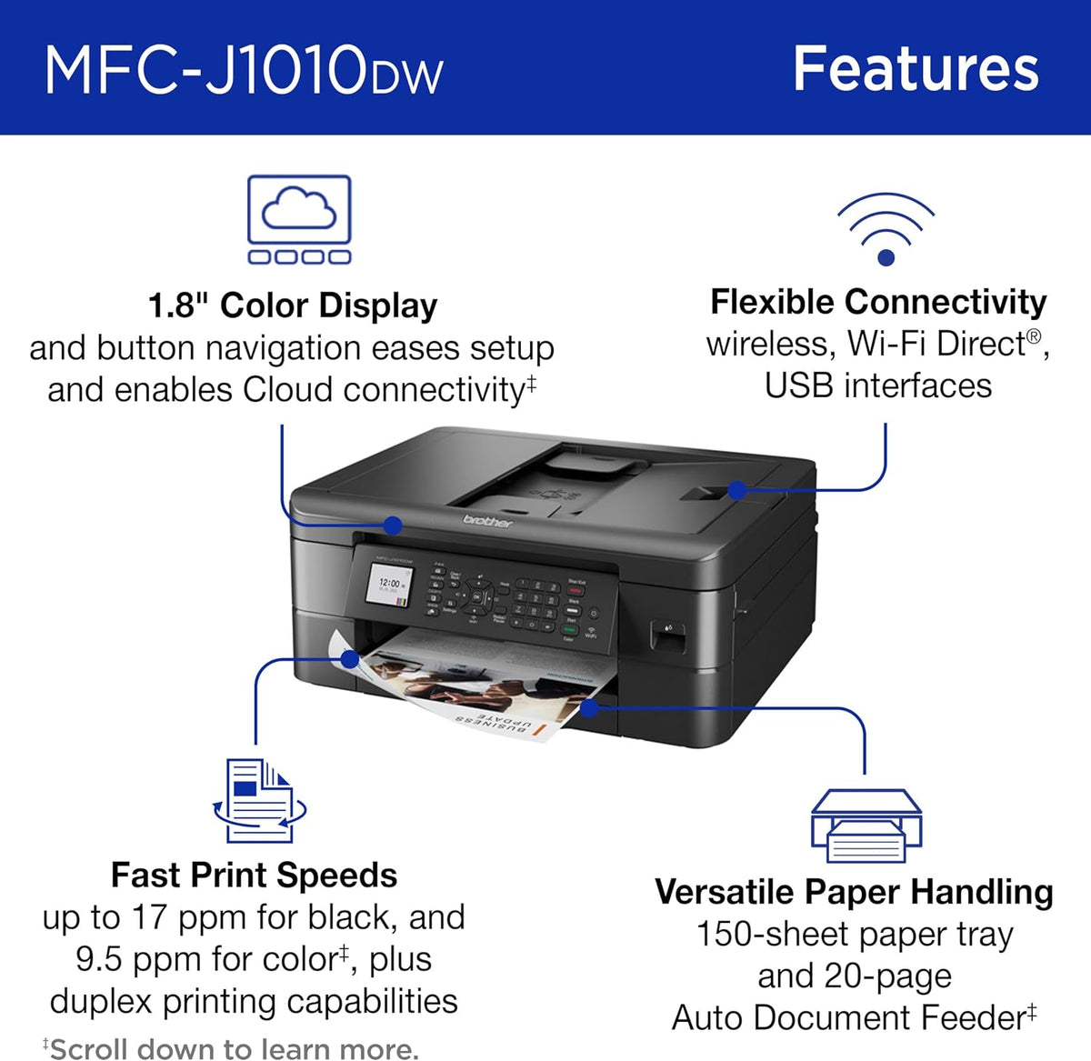 Brother Work Smart 1360 Wireless Color Inkjet All-in-One Print, Scan, Copy Father Jim Norris notebooks