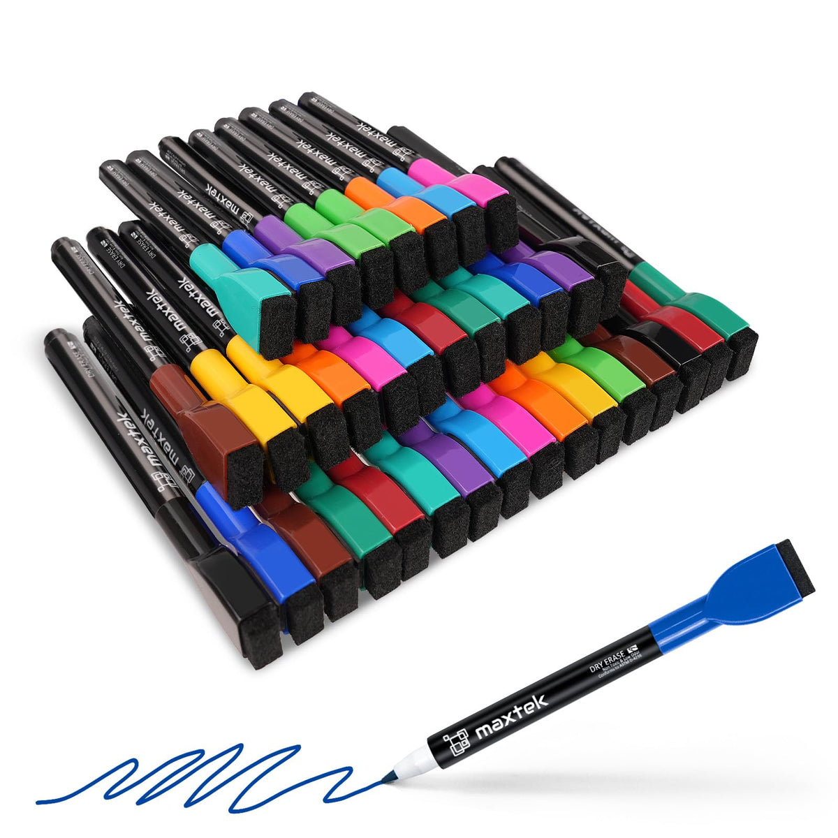 maxtek Magnetic Whiteboard Markers - 12 Count Colorful Fine Tip Dry Erase Markers with Eraser for Kids, Low Odor Thin Markers for Calendar Boards Father Jim Norris notebooks