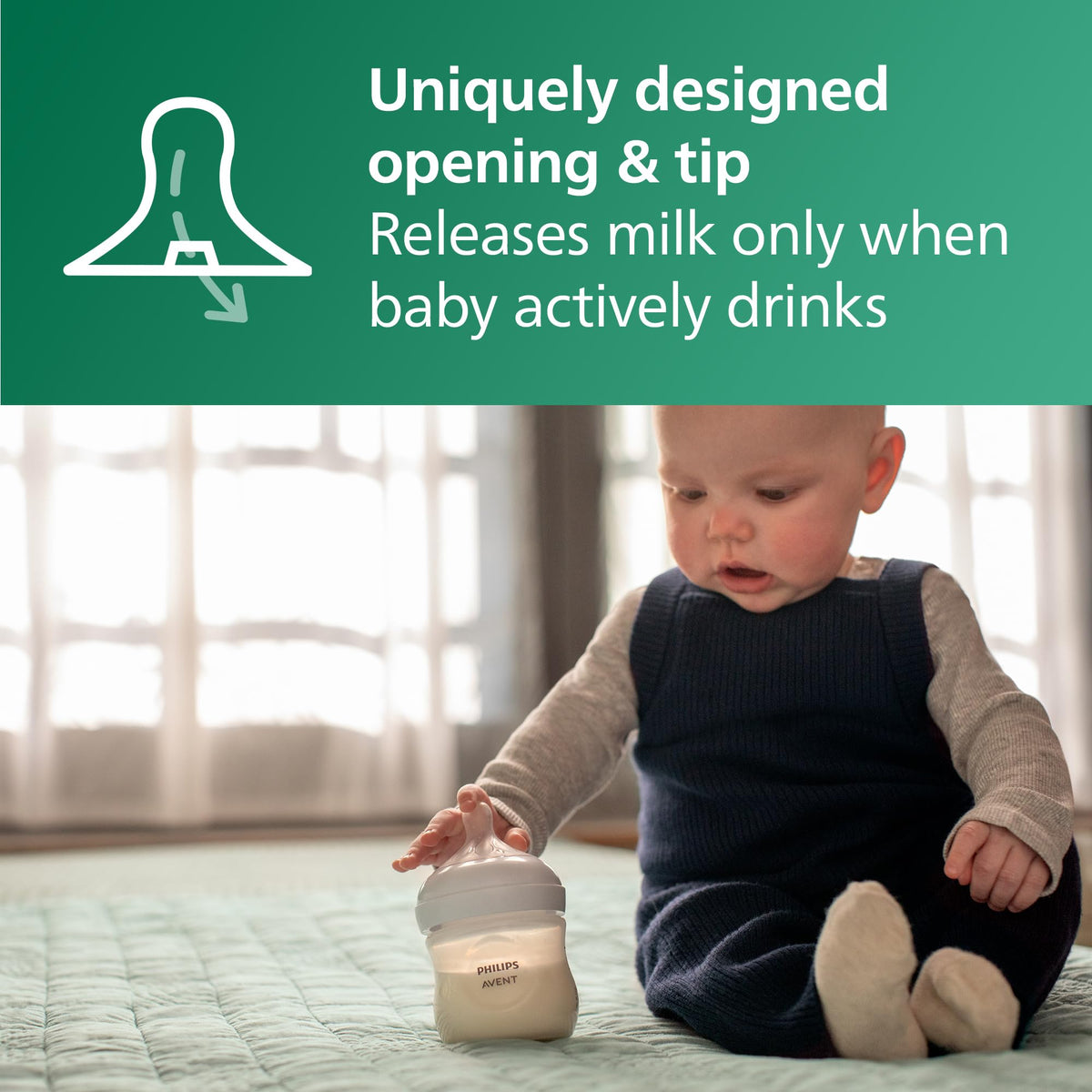 Philips Avent Natural Glass Baby Bottles, Medium Flow, 8 oz, BPA-Free