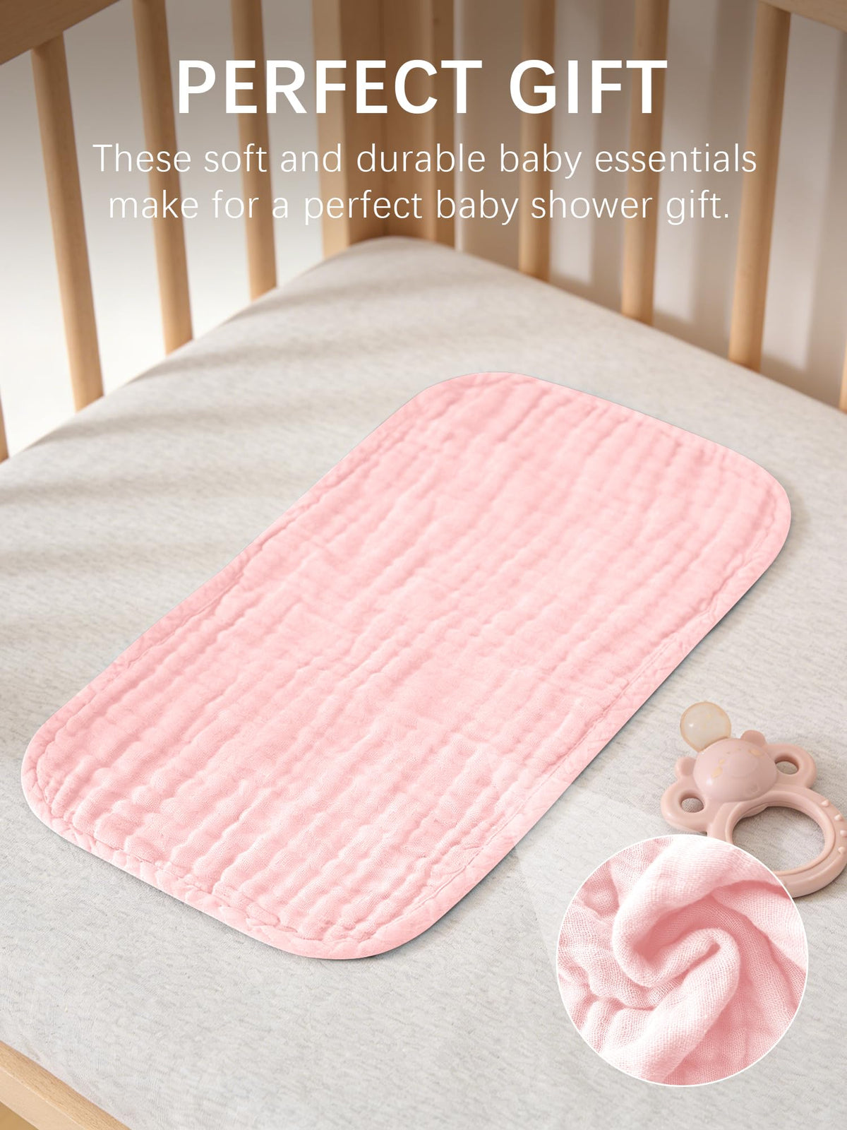 Lovely Care 12 Pack Muslin Burp Cloths 100% Cotton Muslin Cloths Large 20''x10'' Extra Soft and Absorbent Baby Burping Cloth - White