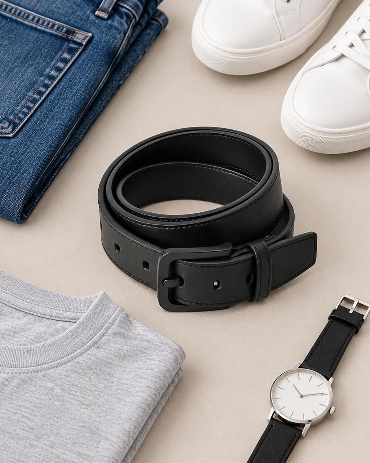 CHAOREN Mens Belts Leather 35mm for Jeans - Tough at Work, Sharp Daily