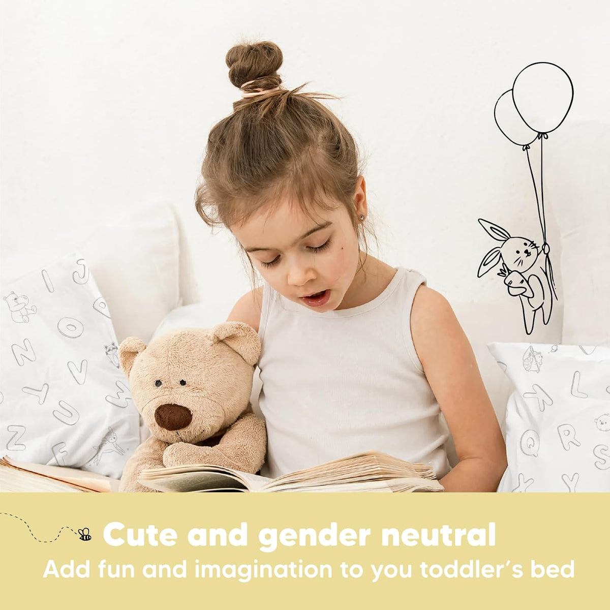 Toddler Pillow with Pillowcase, 13x18 My Little Dreamy Pillow (ABC Land)