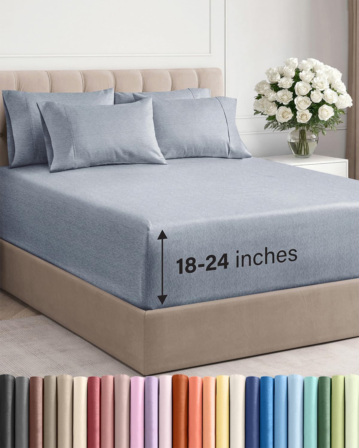 CGK Extra Deep Twin XL Sheet Set - 4pc College Dorm Room - Coral