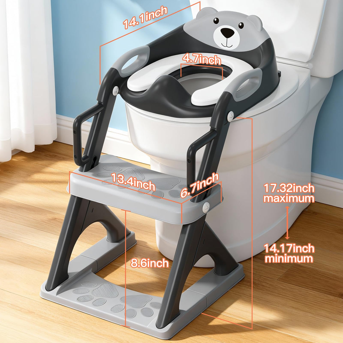 Potty Training Toilet for Toddlers, 2-in-1 Potty Training seat, Anti-Slip