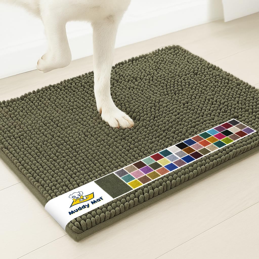 Muddy Mat® | Super Water Absorbent Door Mat Indoor, Microfiber Quick Dry Chenille Entryway Rug, Slip Resistant Front Door Mat, Indoor Mats for Entryway, Machine Washable Pet Rug, Grey 28"x18" Father Jim Norris notebooks