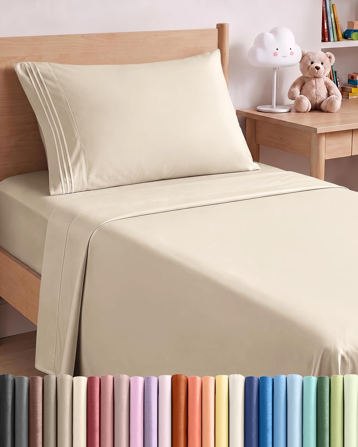 Queen Size 4 Piece Sheet Set - Breathable & Cooling Sheets - Dark Grey