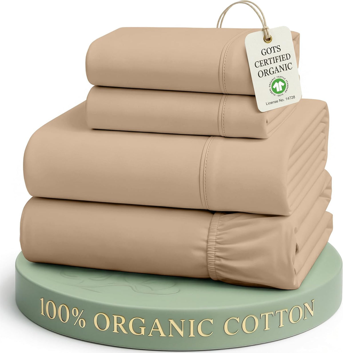 LANE LINEN California King Sheets 100% Organic Cotton 4pc Percale - White