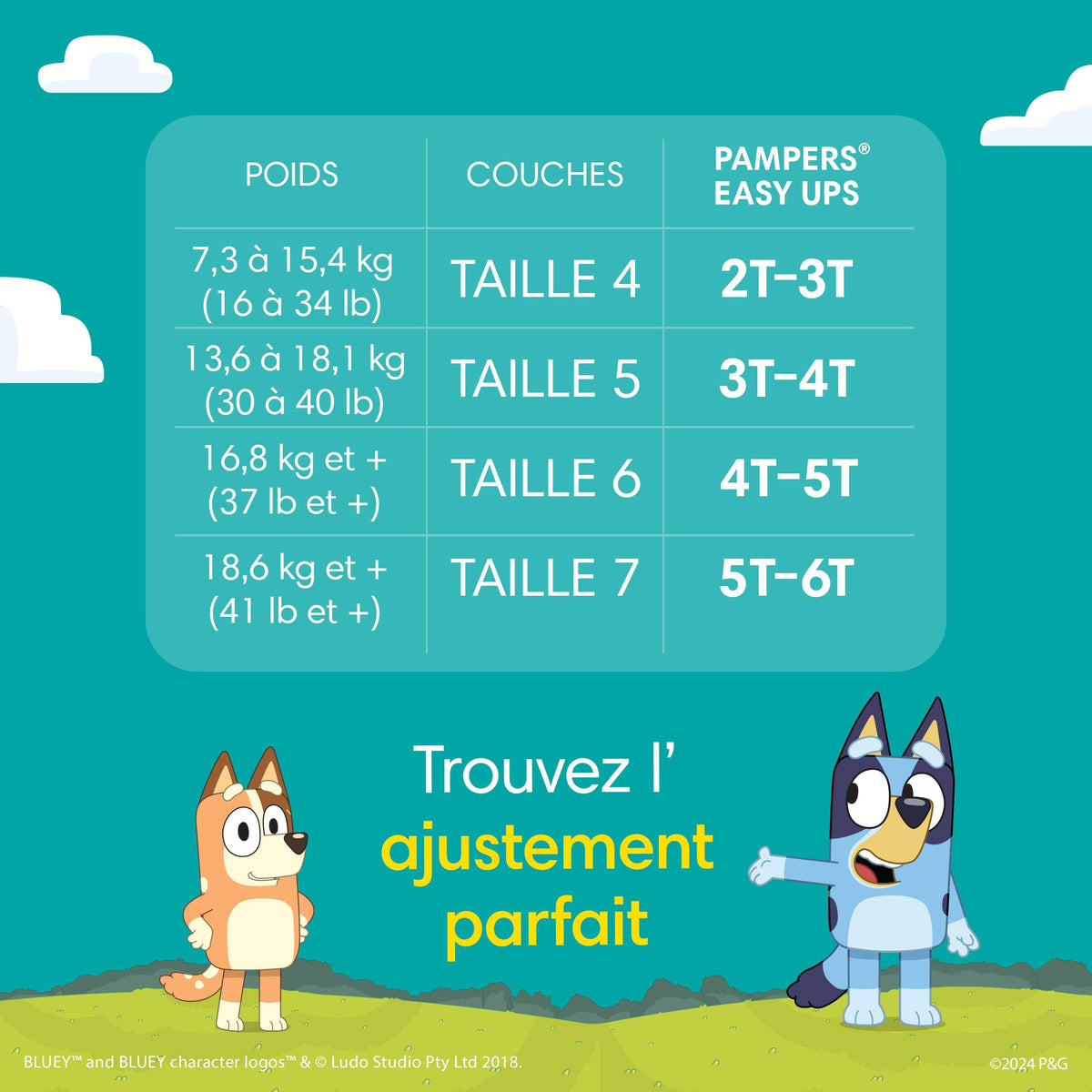 Easy Ups Girls & Boys Potty Training Pants, Size 5 (3T-4T), 124 Count, Bluey Absorbent Pull Up Training Underwear, Up to 100% Leakproof Day and Night, Hypoallergenic