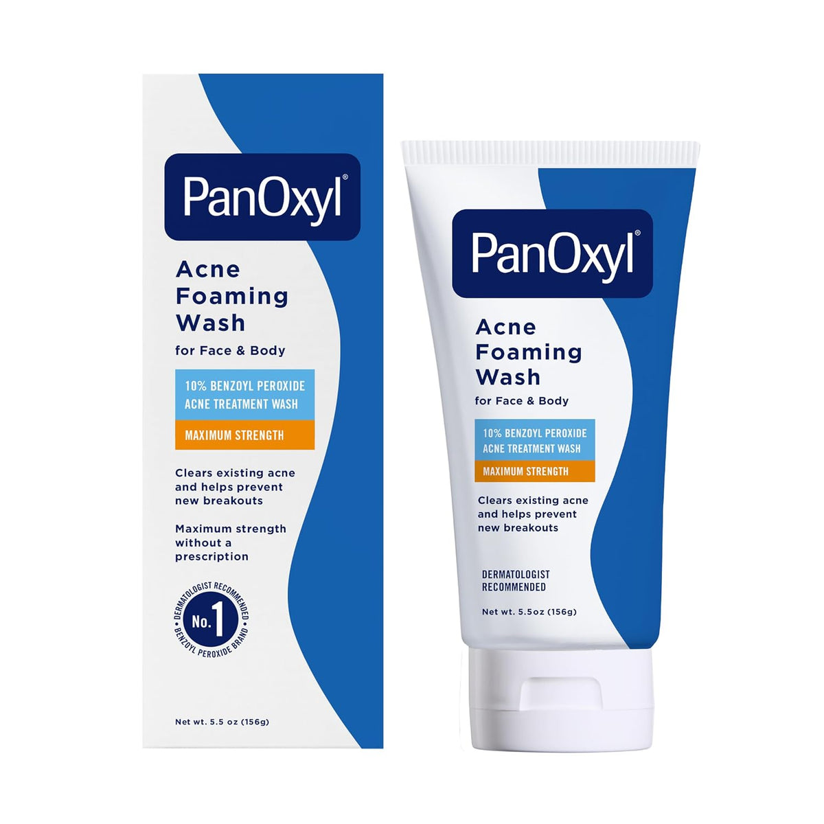 PanOxyl Acne Foaming Wash, 10% Benzoyl Peroxide, For Face & Body, 5.5 oz
