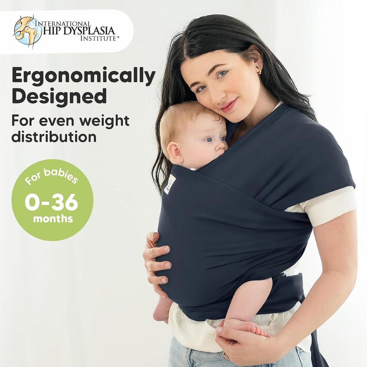 KeaBabies Baby Wrap Carrier, All in 1 Original Baby Carrier, Trendy Black