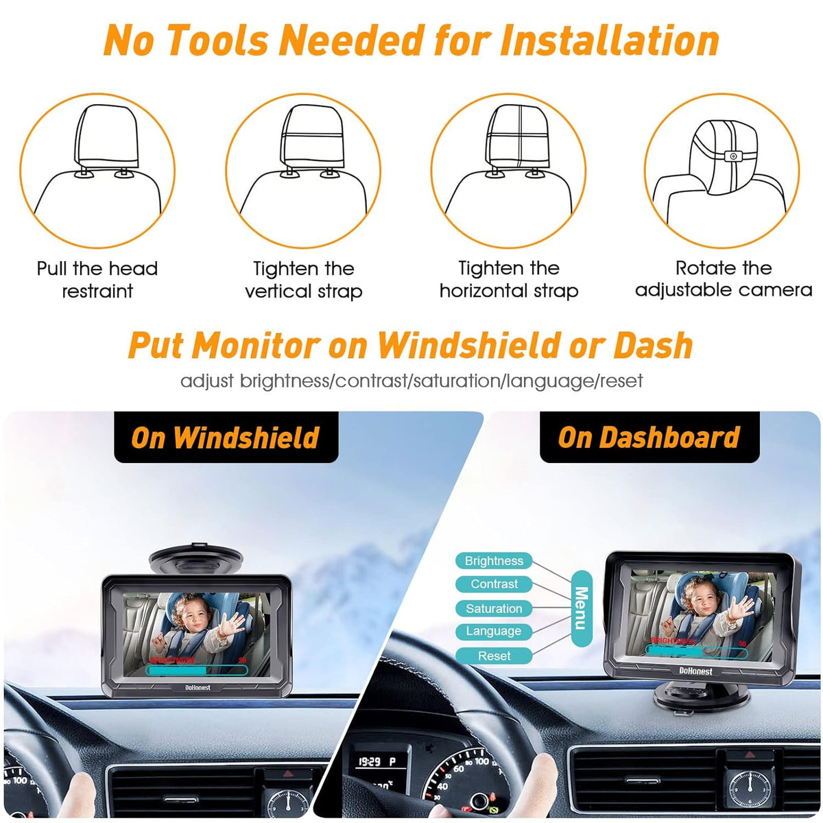 DoHonest Baby Car Camera HD 1080P: Rear Facing Car Baby Monitor Clear Image Father Jim Norris notebooks