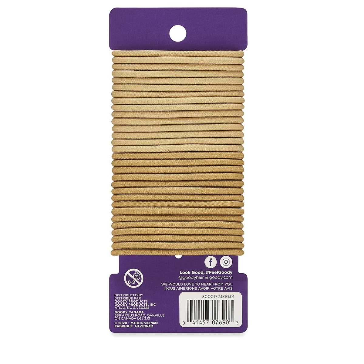 Goody Ouchless Elastic Hair Ties, 30 Ct, Brown, 4MM Rubber Bands, Pain-Free