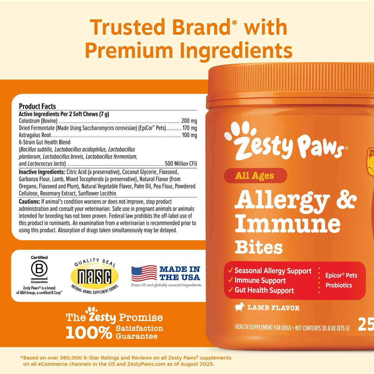 Zesty Paws Dog Allergy Chews - Dog Allergy Relief, Lamb, 90 Ct Father Jim Norris notebooks