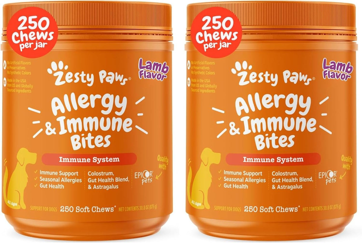 Zesty Paws Dog Allergy Chews - Dog Allergy Relief, Lamb, 90 Ct Father Jim Norris notebooks