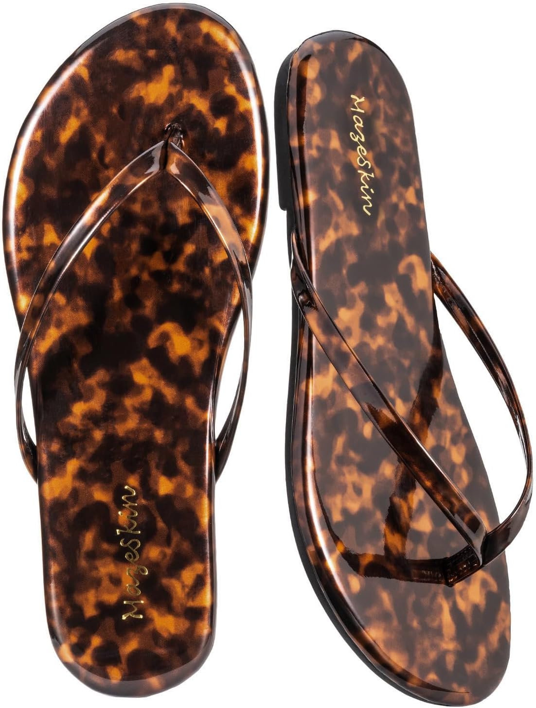 mazeskin Womens Memory Foam Flip Flops Flat Thong Sandals