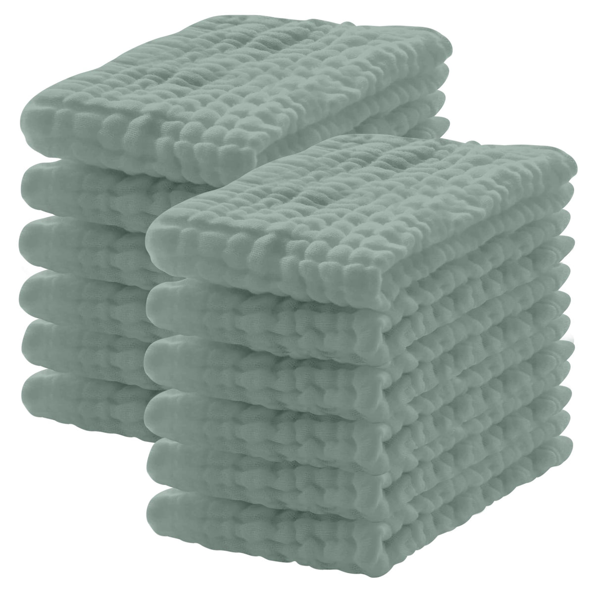 Lovely Care 12 Pack Muslin Burp Cloths 100% Cotton Muslin Cloths Large 20''x10'' Extra Soft and Absorbent Baby Burping Cloth - White