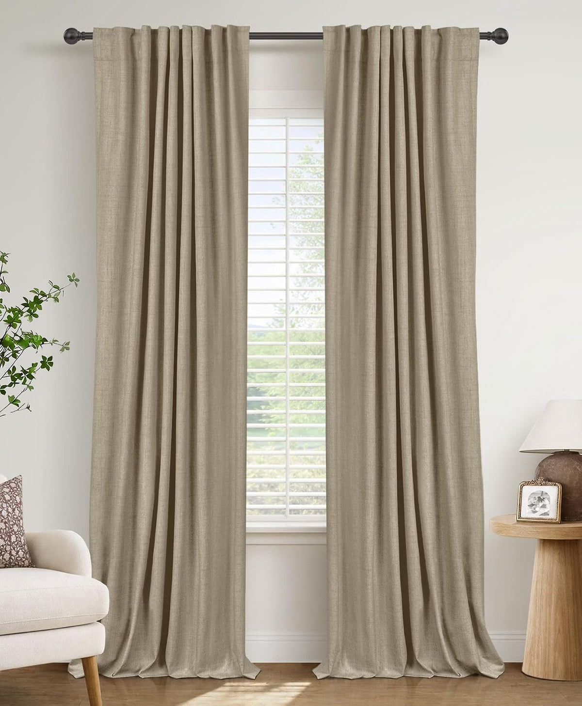 Blush Pink Total Blackout Sliding Door Curtains 96 Inches Long
