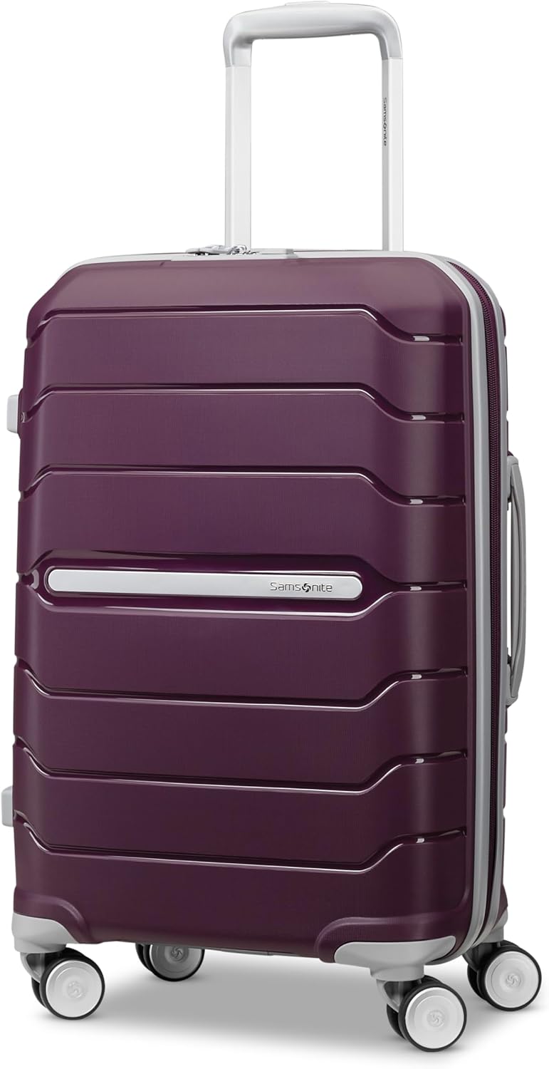 Samsonite Freeform Medium Luggage with Dual 360° Spinner Wheels - Checked Suitcase - TSA Lock, Airline-Approved - Lightweight Durable Polypropylene Expandable Hardshell - Amethyst Purple