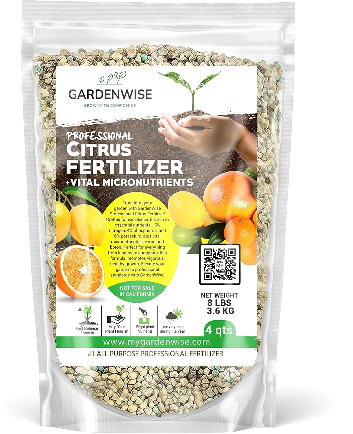 GARDENWISE 6-3-0 All-Purpose Professional Eco-Friendly Slow-Release Nitrogen Fertilizer with Iron & Calcium,Non-Burning, Enhances Soil Structure,for Indoor&Outdoor Plants,Vegetable Gardens (2 QUARTS) Father Jim Norris notebooks