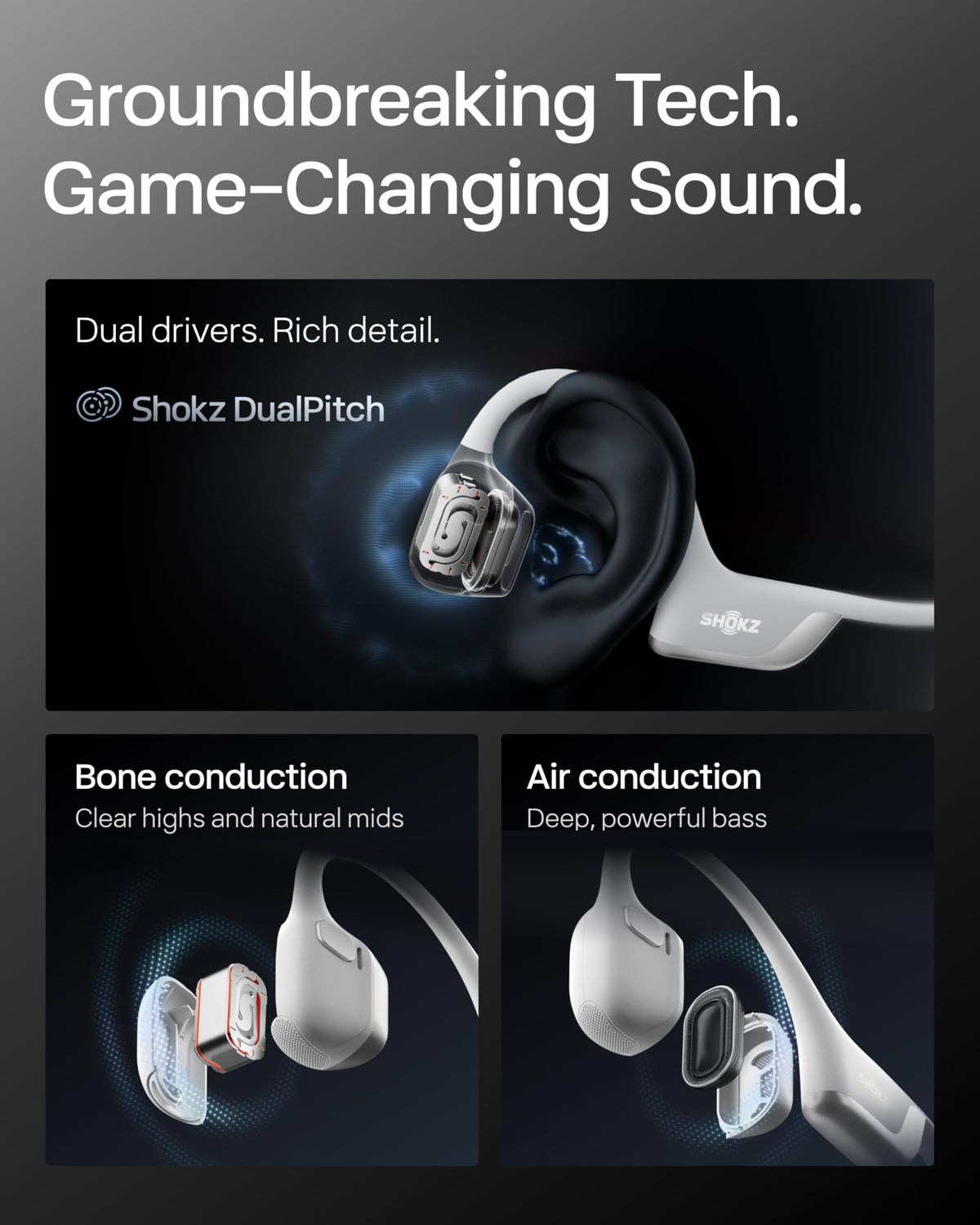 SHOKZ OpenRun Pro 2 Bone Conduction Bluetooth Sport Headphones, Black Father Jim Norris notebooks