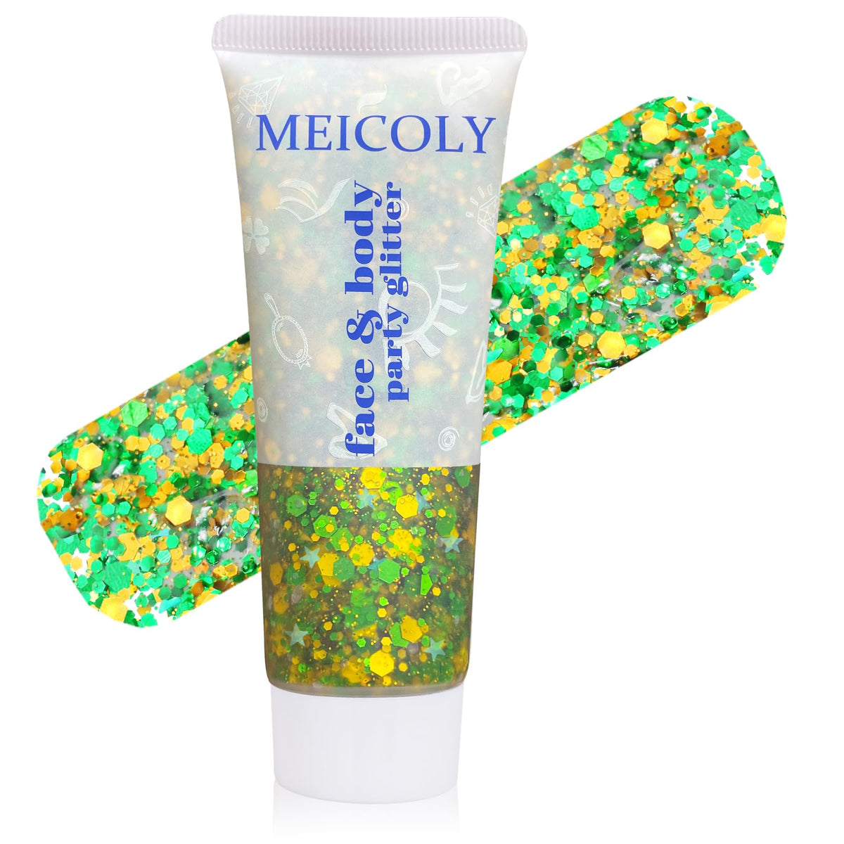 Clear White Face Body Glitter Gel, Halloween Mermaid Fairy Hair Glitter Makeup for Kids