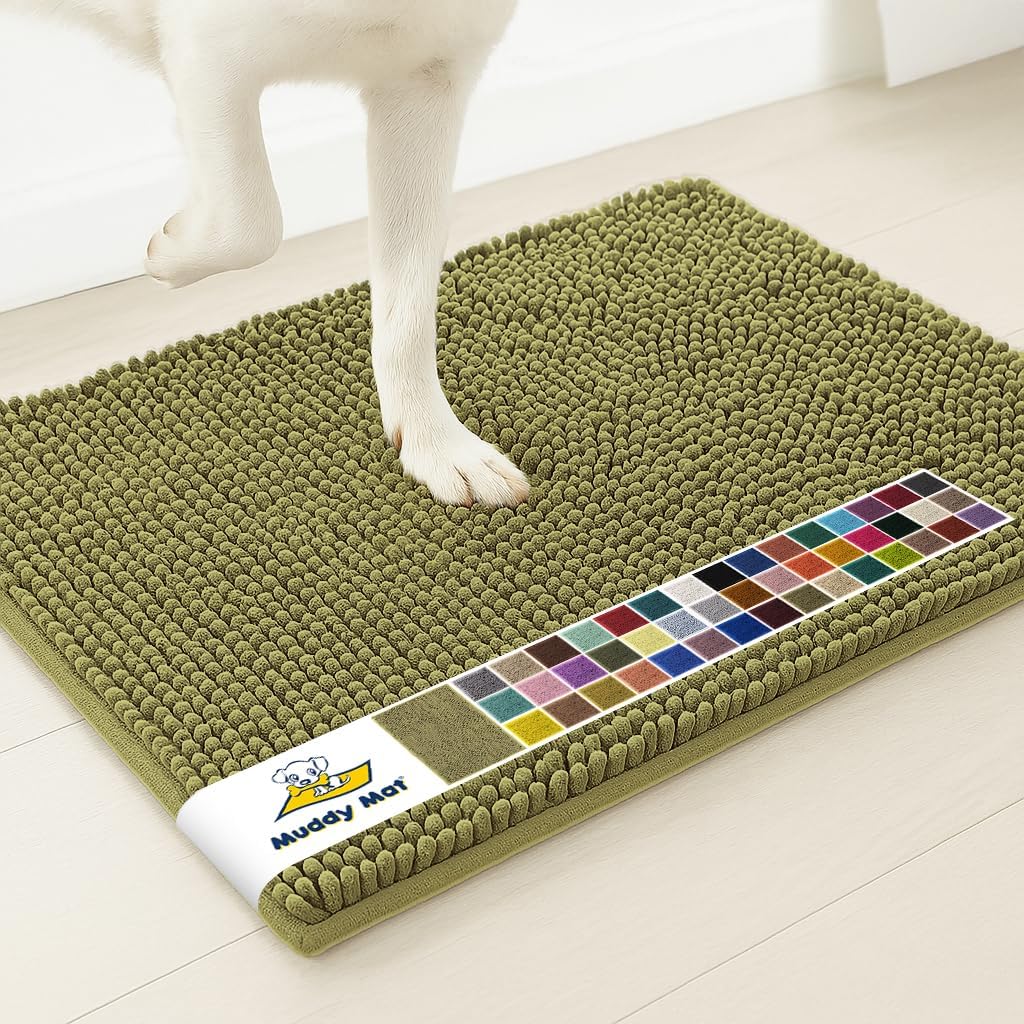 Muddy Mat® | Super Water Absorbent Door Mat Indoor, Microfiber Quick Dry Chenille Entryway Rug, Slip Resistant Front Door Mat, Indoor Mats for Entryway, Machine Washable Pet Rug, Grey 28"x18" Father Jim Norris notebooks