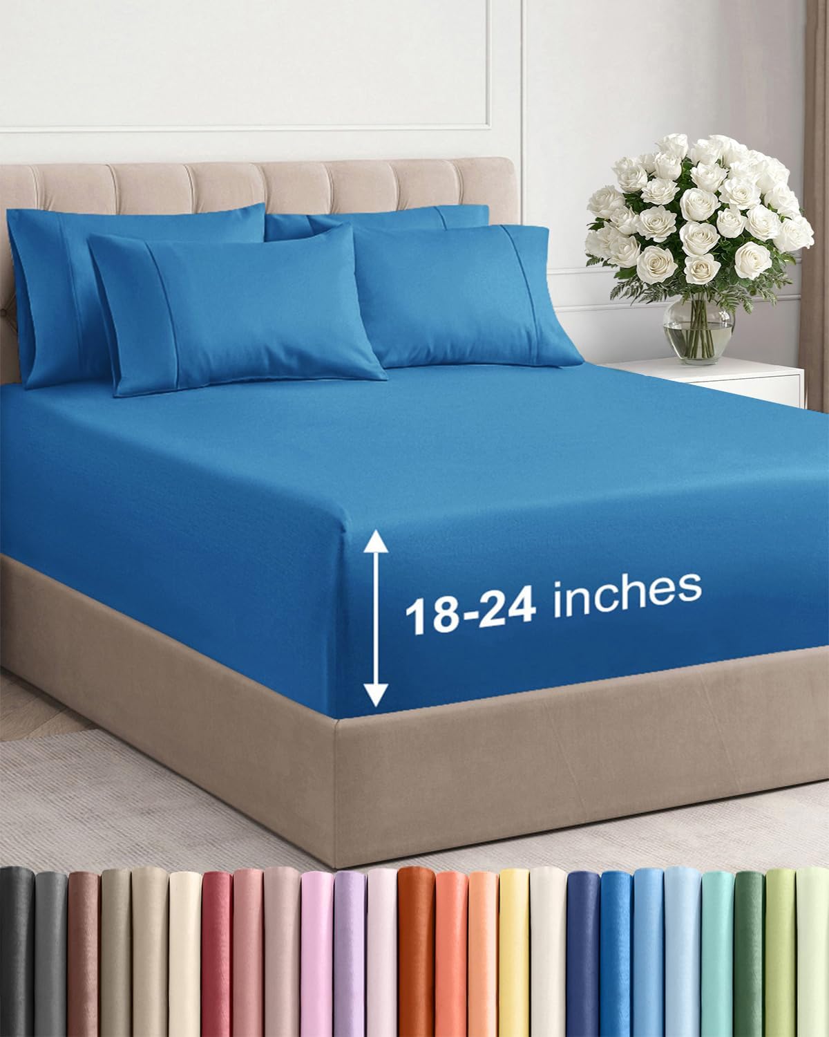 CGK Extra Deep Twin XL Sheet Set - 4pc College Dorm Room - Coral