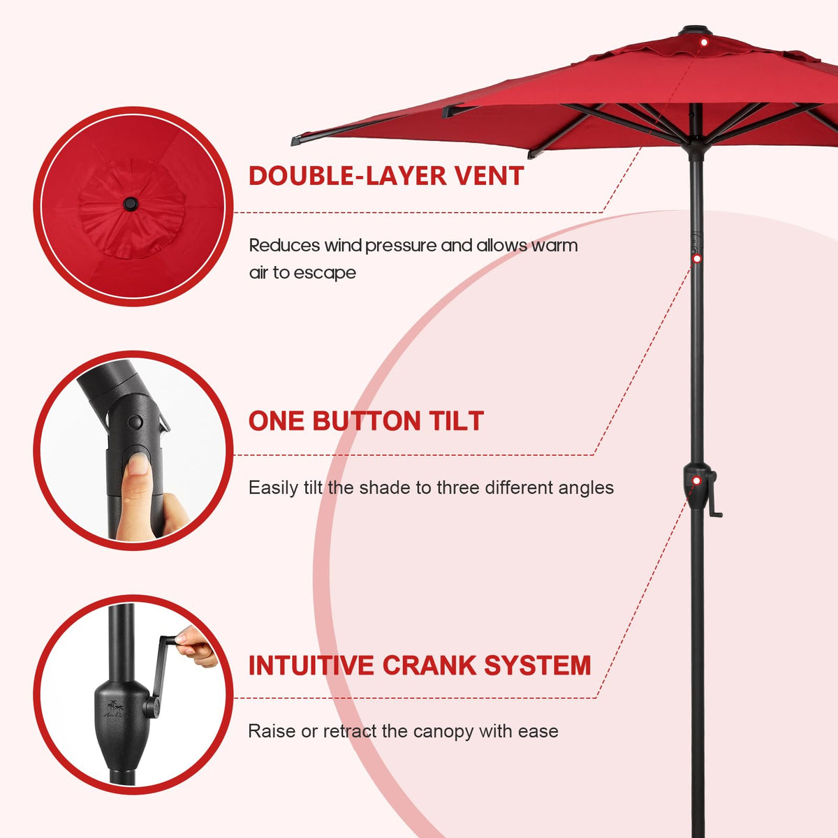 Abba Patio 7.5FT Lyon Outdoor Patio Umbrella Outdoor Table Umbrella with Push Button Tilt and Crank Market Umbrella 6 Sturdy Ribs UV Protection Waterproof for Garden Deck Backyard Pool Grey Father Jim Norris notebooks
