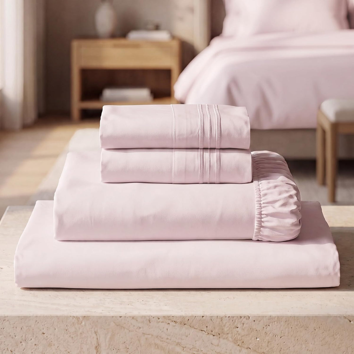 Mellanni Iconic 3-Piece Bed Sheet Set, 16" Deep Pocket (Twin, White)