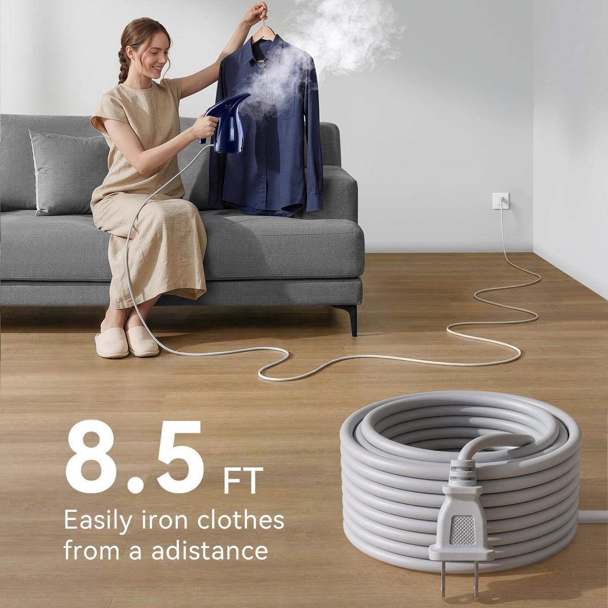 HiLIFE Steamer for Clothes, Portable Handheld Clothing Steamer, 240ml Big Capacity, 700W, Strong Power, Fabric Quick Wrinkle Remover with Brush for Home, Office(ONLY 120V)(Ink Black)