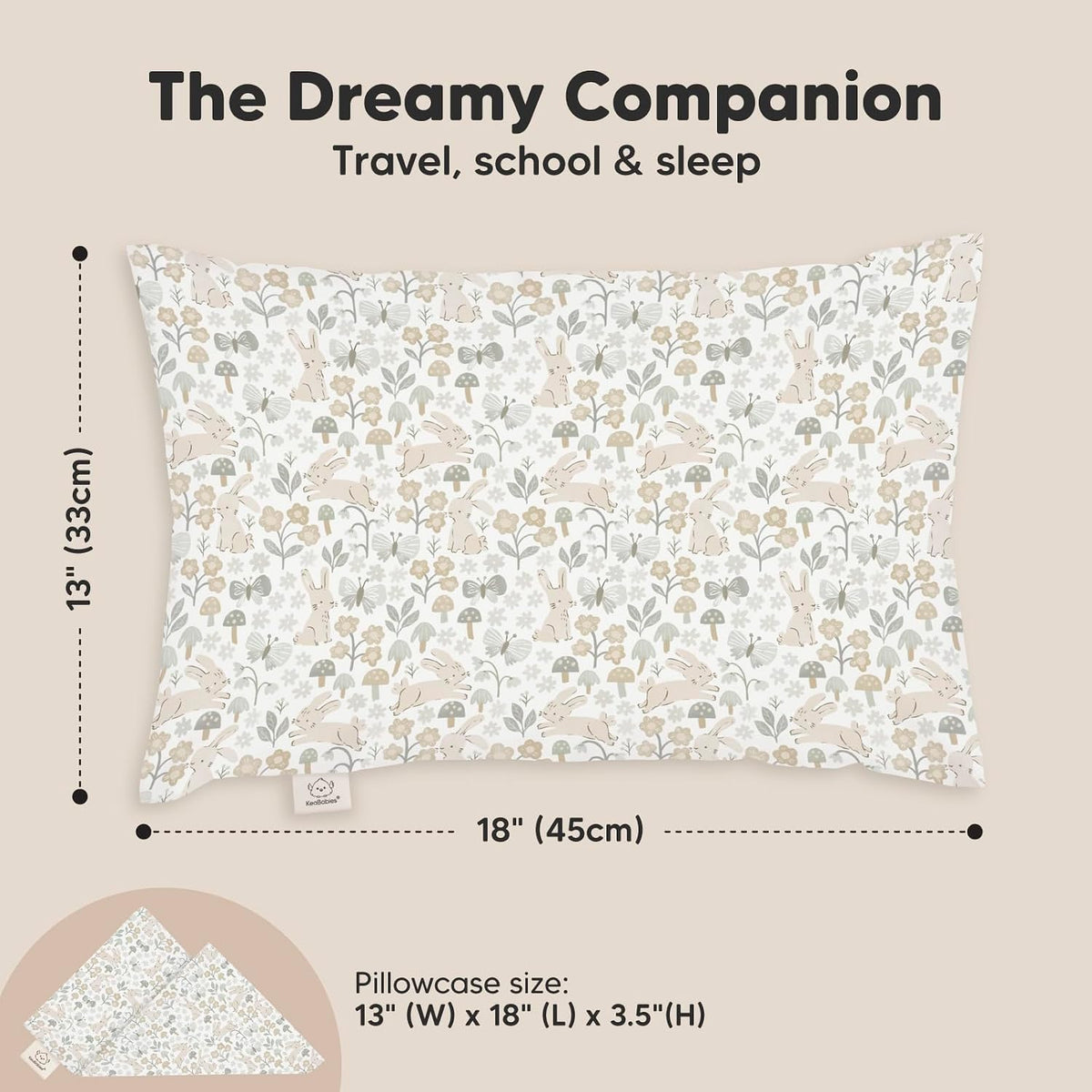 Toddler Pillow with Pillowcase, 13x18 My Little Dreamy Pillow (ABC Land)