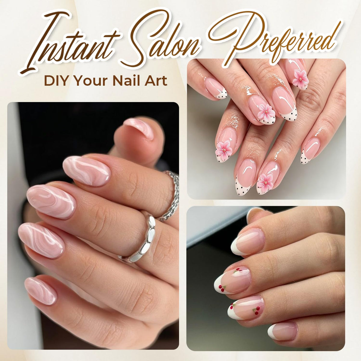 UNA GELLA Short Almond Nail Tips 504PCS Short Fake Nails Soft Press Ons