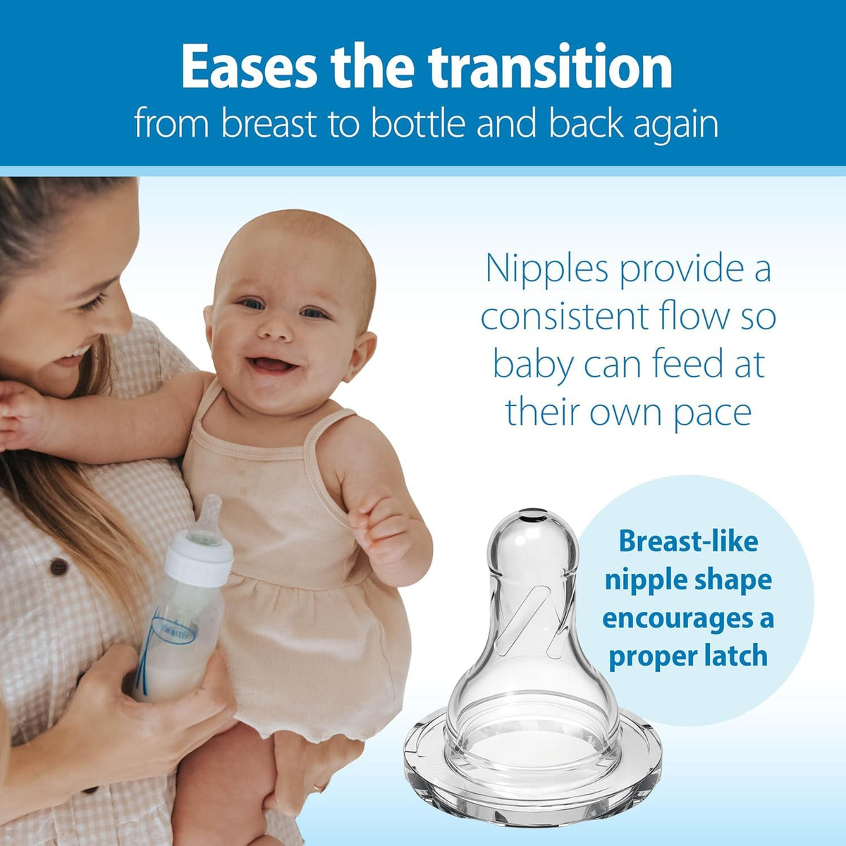 Dr. Brown's Anti-Colic Options+ Narrow Baby Bottle, Clear, 8 oz, 4-Pack