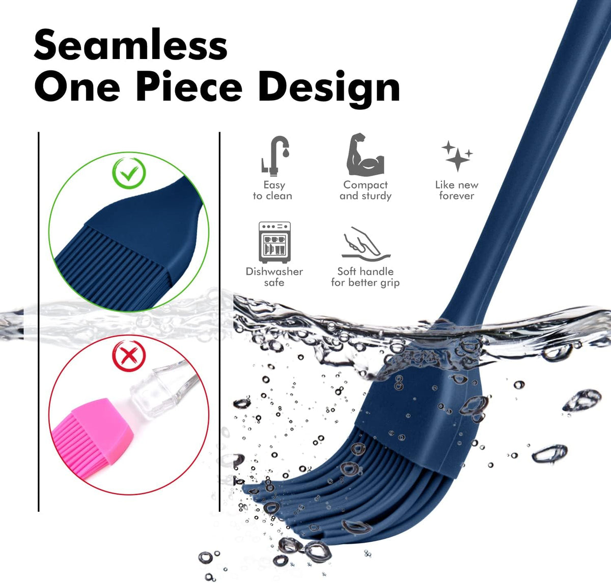 HOTEC Silicone Basting &Pastry Brushes BPA Free, Classic Blue 2 Father Jim Norris notebooks