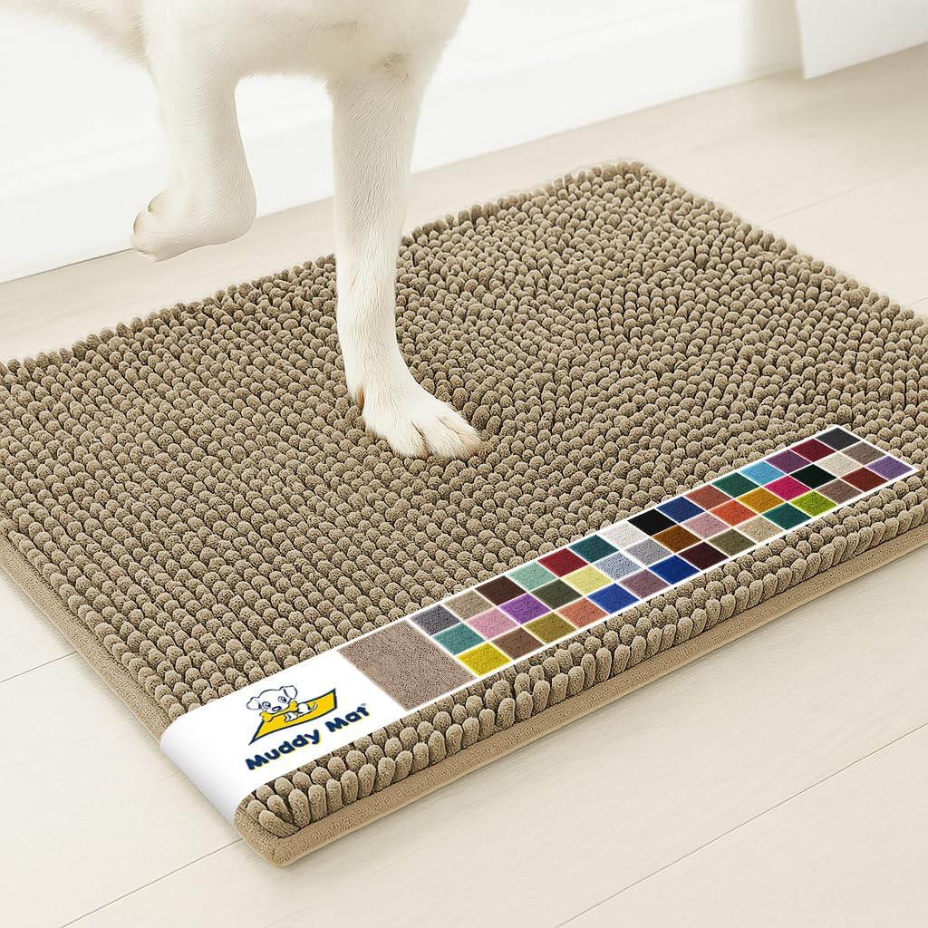 Muddy Mat® | Super Water Absorbent Door Mat Indoor, Microfiber Quick Dry Chenille Entryway Rug, Slip Resistant Front Door Mat, Indoor Mats for Entryway, Machine Washable Pet Rug, Grey 28"x18" Father Jim Norris notebooks