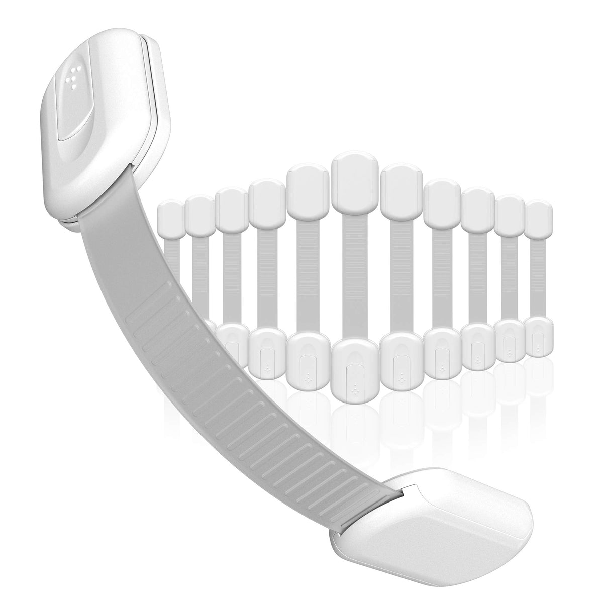 SKYLA HOMES Cabinet Strap Locks for Baby Proofing, 8 Pack, White