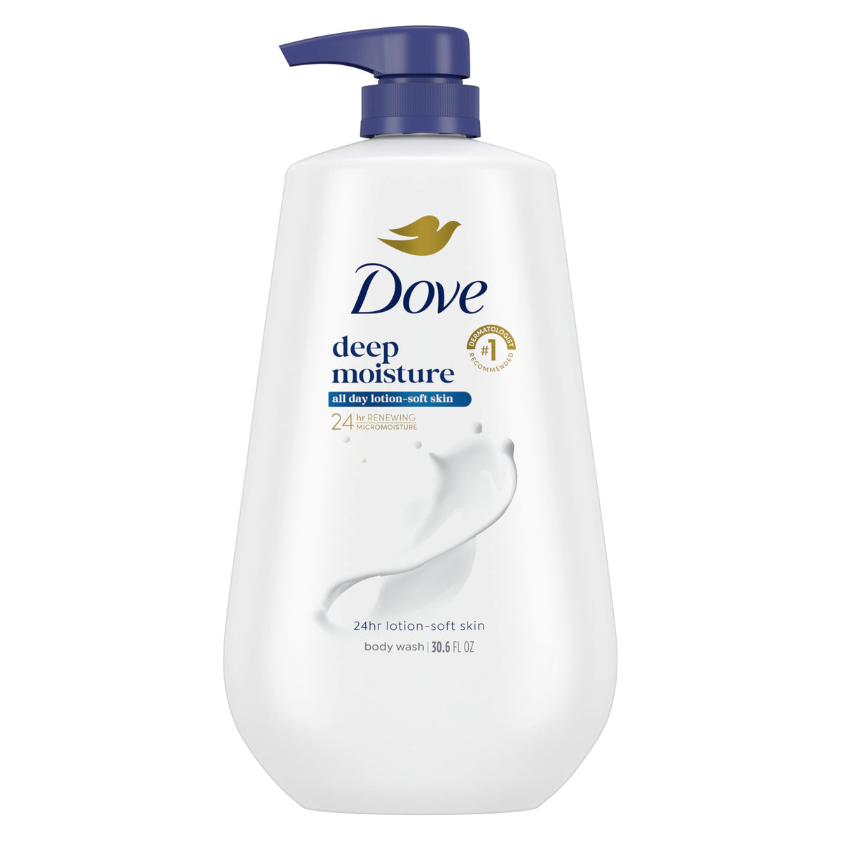 Dove Body Wash with Pump with Skin Natural Nourishers Instantly Soft Skin and Lasting Nourishment Deep Moisture Cleanser Effectively Washes Away Bacteria While Nourishing Your Skin 30.6 oz (Pack of 3)