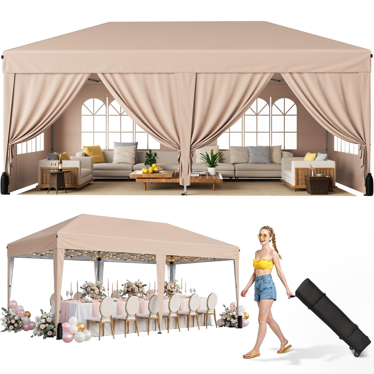 10x10 Pop Up Canopy Tent with One-Push Center Lock,Dark Gray Father Jim Norris notebooks