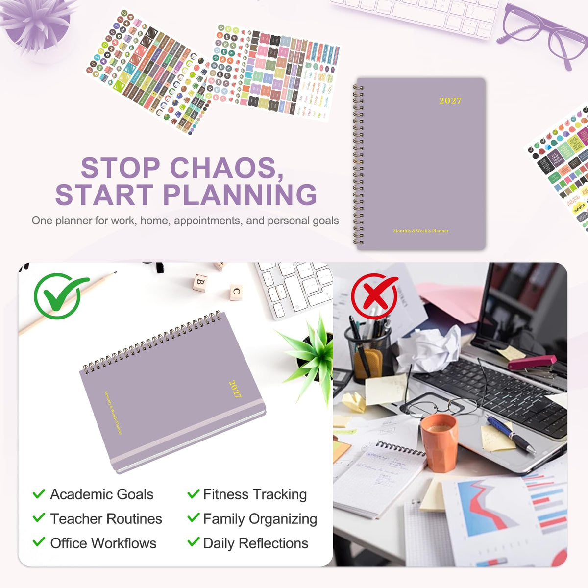2027 Planner, Weekly and Monthly Calendar Planner Book, A5(6.3'' x 8.5'') Father Jim Norris notebooks