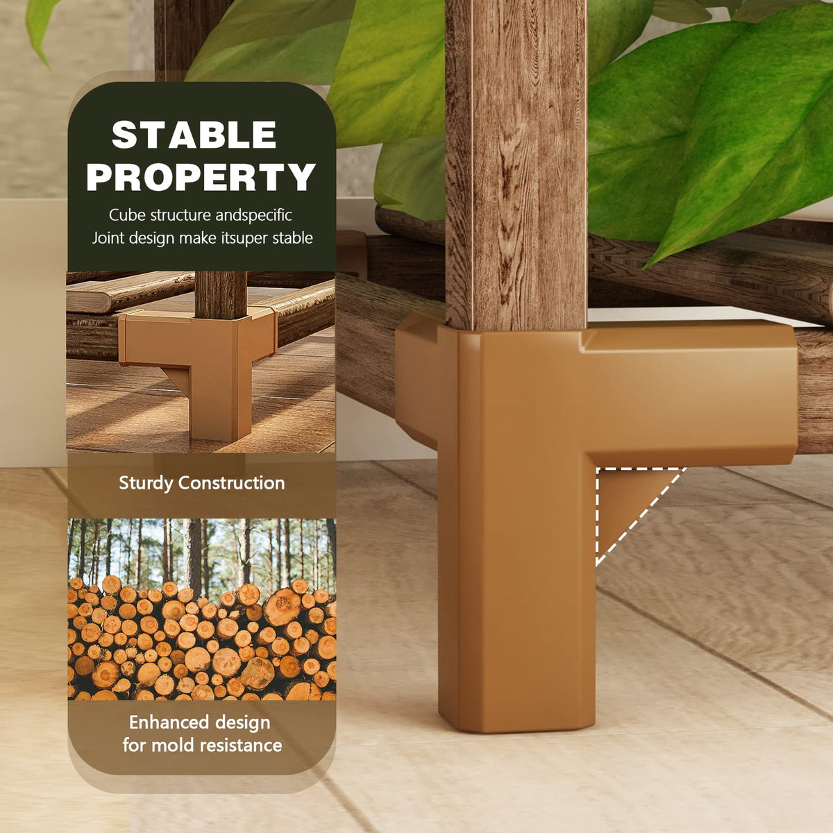 Bamworld Plant Stand Indoor with Flower Fairy Lights Battery Plant Shelf Father Jim Norris notebooks