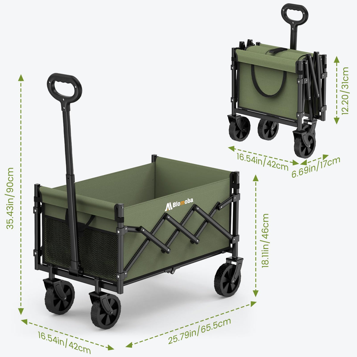 Blomoba Folding Wagon Cart with Wheels, 220lbs Utility Wagon Cart, Black Father Jim Norris notebooks