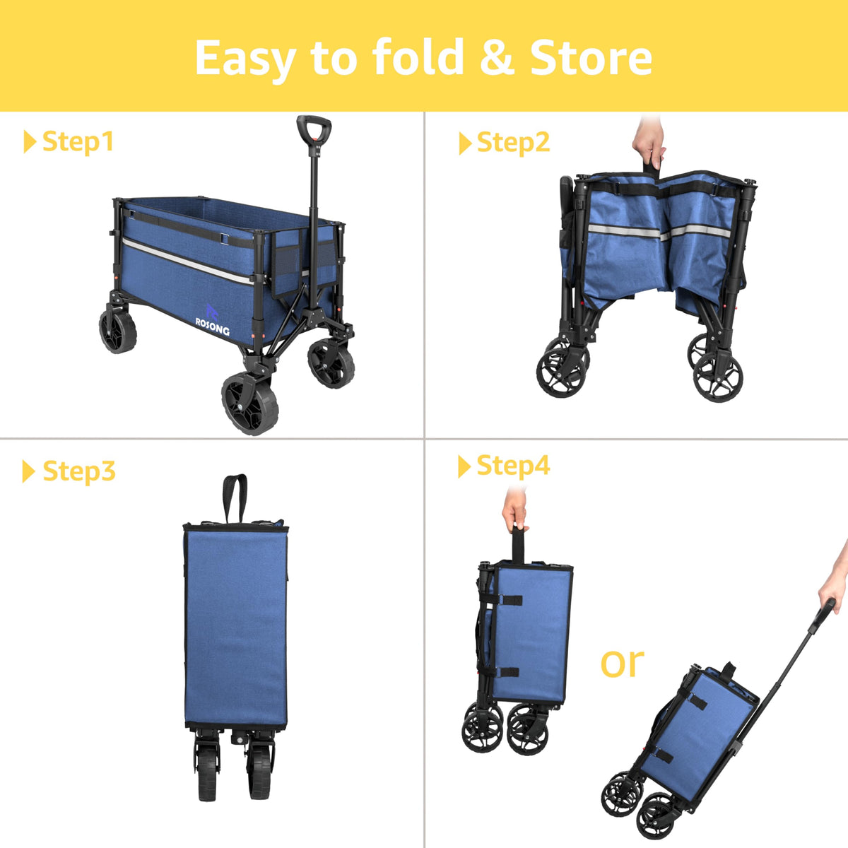 ROSONG Collapsible Wagon Cart with Wheels Foldable - Folding Utility Heavy Duty Wagons Carts for Grocery Sports Garden Shopping Camping Wheelbarrows (Pink, 120L) Father Jim Norris notebooks